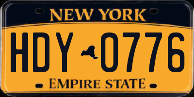 NY license plate HDY0776
