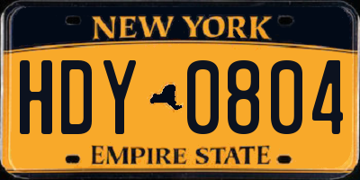 NY license plate HDY0804