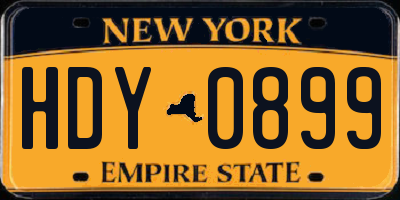 NY license plate HDY0899