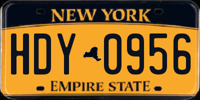NY license plate HDY0956