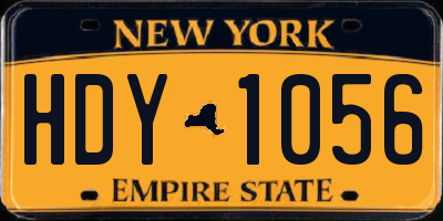 NY license plate HDY1056