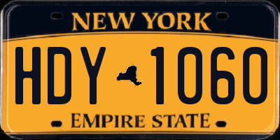 NY license plate HDY1060