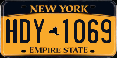 NY license plate HDY1069