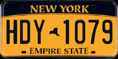 NY license plate HDY1079