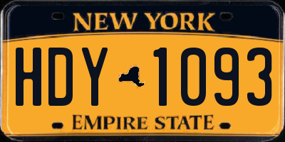 NY license plate HDY1093