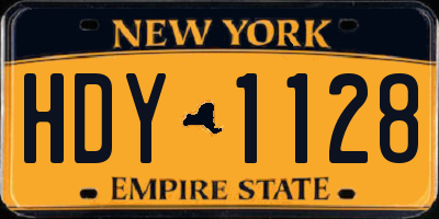 NY license plate HDY1128