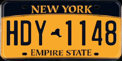 NY license plate HDY1148