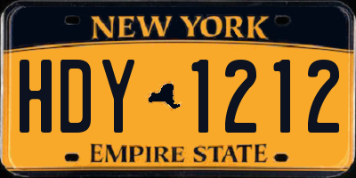 NY license plate HDY1212