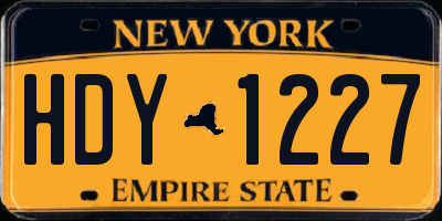 NY license plate HDY1227