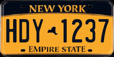 NY license plate HDY1237