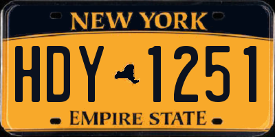 NY license plate HDY1251