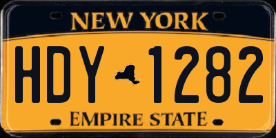 NY license plate HDY1282