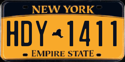 NY license plate HDY1411