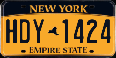 NY license plate HDY1424