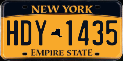 NY license plate HDY1435