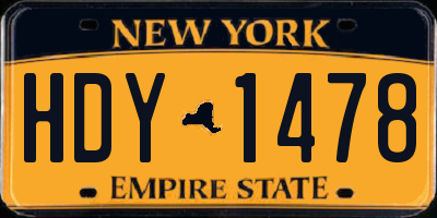 NY license plate HDY1478
