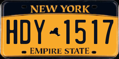 NY license plate HDY1517