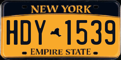 NY license plate HDY1539