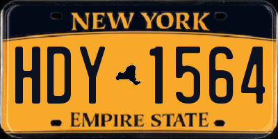 NY license plate HDY1564