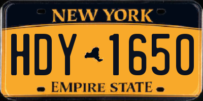 NY license plate HDY1650