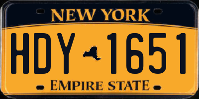 NY license plate HDY1651