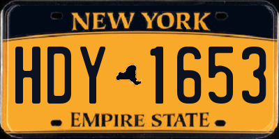 NY license plate HDY1653