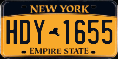 NY license plate HDY1655