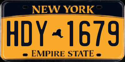 NY license plate HDY1679