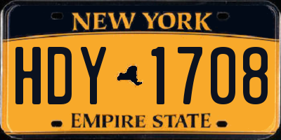 NY license plate HDY1708
