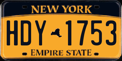 NY license plate HDY1753