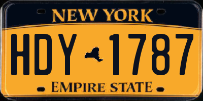 NY license plate HDY1787