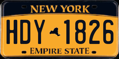 NY license plate HDY1826