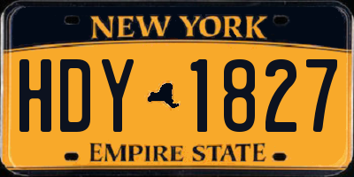 NY license plate HDY1827