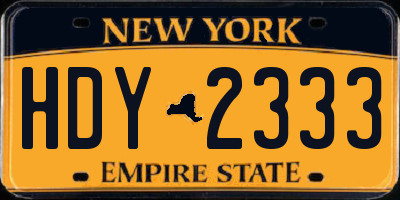 NY license plate HDY2333