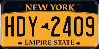 NY license plate HDY2409