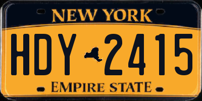 NY license plate HDY2415