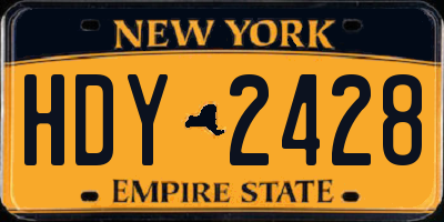 NY license plate HDY2428