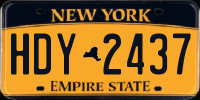 NY license plate HDY2437