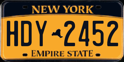 NY license plate HDY2452