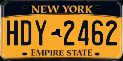 NY license plate HDY2462