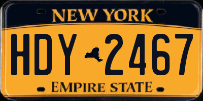 NY license plate HDY2467