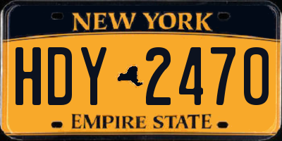 NY license plate HDY2470