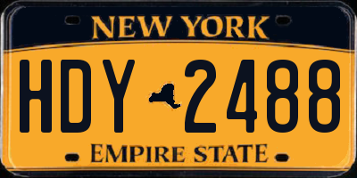 NY license plate HDY2488