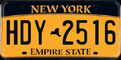 NY license plate HDY2516