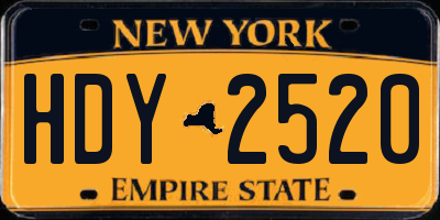 NY license plate HDY2520