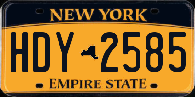 NY license plate HDY2585
