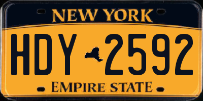 NY license plate HDY2592