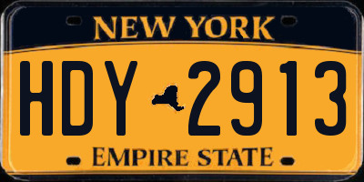 NY license plate HDY2913