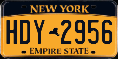 NY license plate HDY2956