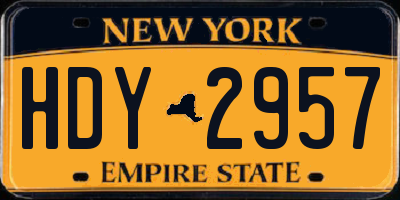 NY license plate HDY2957